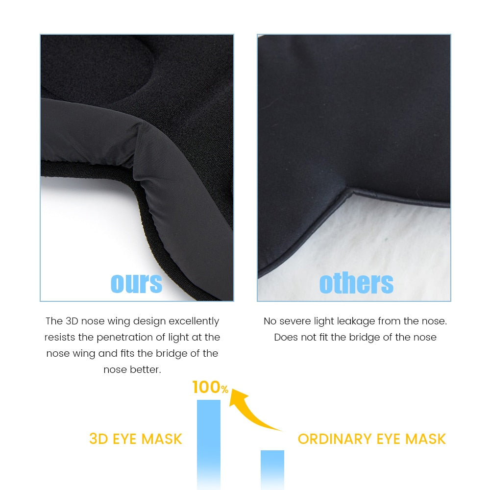 3D Memory Foam Silk Sleep Mask Soft Women Men Eye Patches Comfort Three Dimensional Design Face Mask Eyeshade Night Breathable